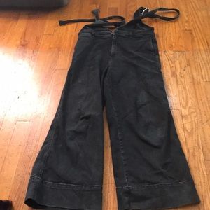 Free people black overalls size 8